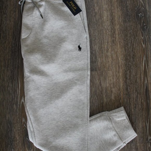 NWT MEN'S POLO RALPH LAUREN DOUBLE‎ KNIT FLEECE JOGGER SWEATAPANTS GRAY - Picture 1 of 6